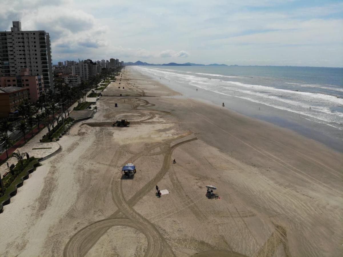 Apto Pe Na Areia Ar Condicionado Internet Estacionamento Portaria 24H Apartment Praia Grande  Luaran gambar